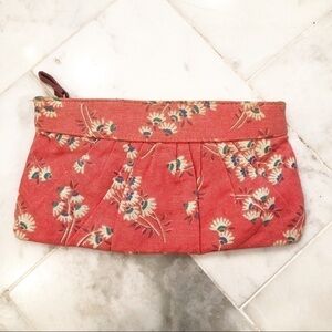 Old Navy coral floral clutch